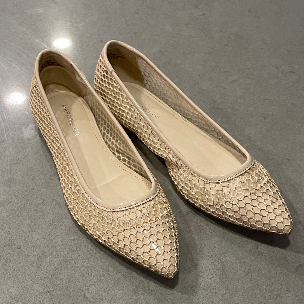 Marc Fisher Eldora Fishnet Pointy Toe Flats Size 7.5